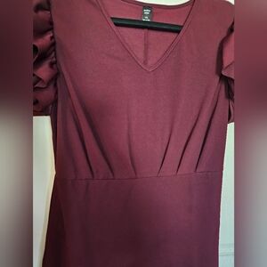 Burgundy wedding guest dress